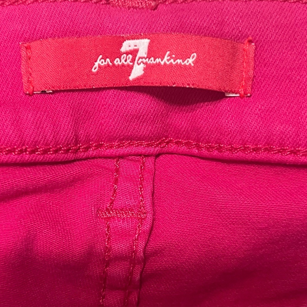 7 For All Mankind Hot Pink Stretch Skinny Jeans 9” Rise 27” inseam 30” waist 27 - Picture 3 of 4